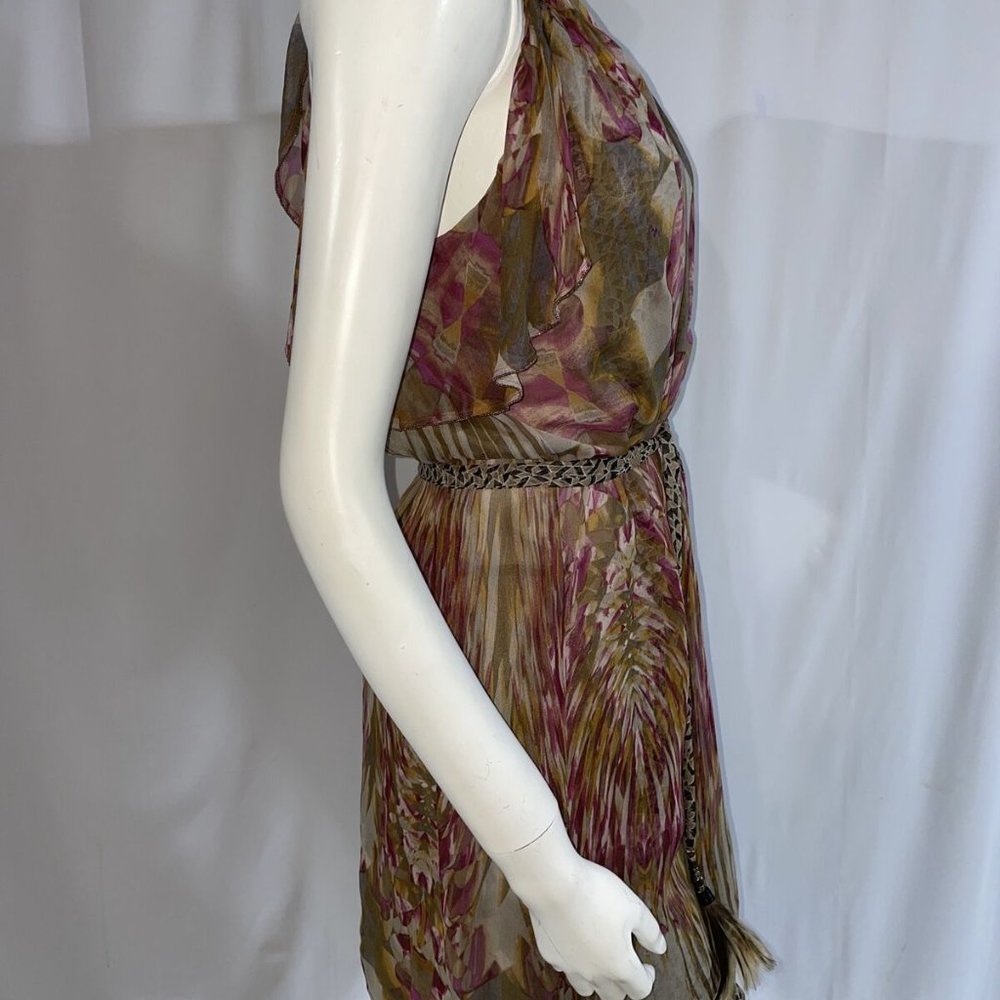 Of Two Minds Mini Silk Dress V Neck Sleeveless Siz - Picture 4 of 8